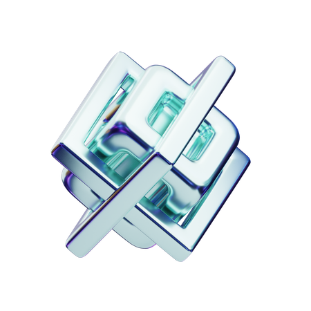 Chromatic Abstract Translucent Disc Stack  3D Icon