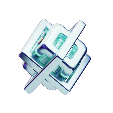 Chromatic Abstract Translucent Disc Stack  3D Icon