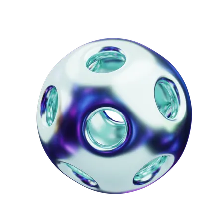 Grappe métallique bleue abstraite chromatique  3D Icon