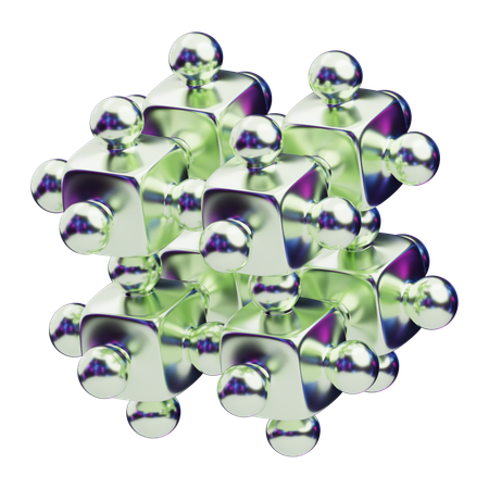 Chromatisch abstrakt geometrisch Cluster Fusion  3D Icon