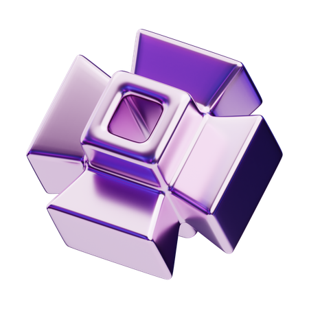 Chromatischer abstrakter geometrischer Kreuzrahmen  3D Icon