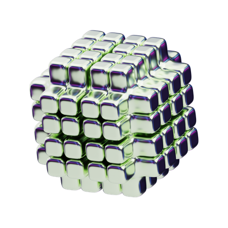 Chromatische abstrakte geschichtete Blockmatrix  3D Icon