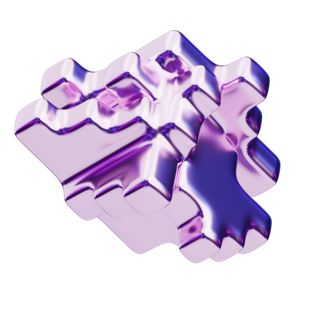 Chromatisches abstraktes lila fragmentiertes Puzzle  3D Icon