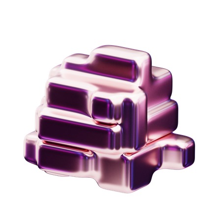 Chromatische abstrakte lila gestapelte Kachel  3D Icon