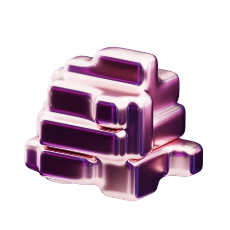 Chromatische abstrakte lila gestapelte Kachel  3D Icon