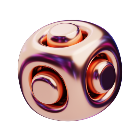 Chromatische abstrakte Roségoldkugel  3D Icon