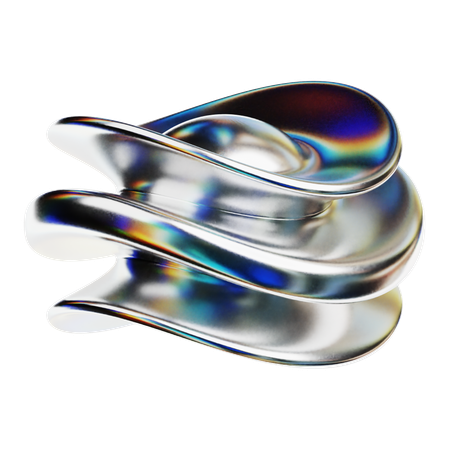 Chrome Abstract Shape  3D Icon