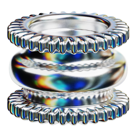 Chrome Abstract Shapes  3D Icon