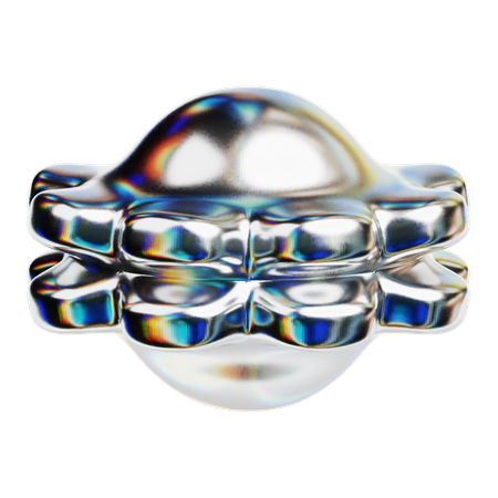 Chrome Abstract Shapes  3D Icon