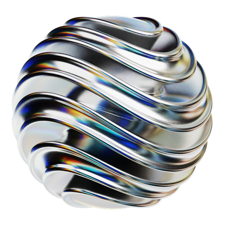 Chrome Abstract Shapes  3D Icon