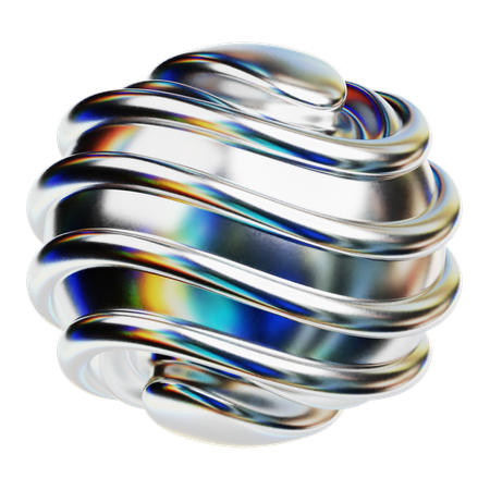 Chrome Abstract Shapes  3D Icon