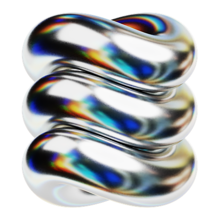 Chrome Abstract Shapes  3D Icon