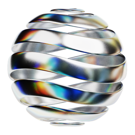 Chrome Abstract Shapes  3D Icon