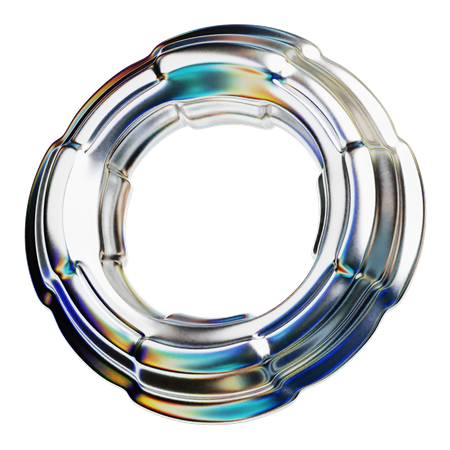 Chrome Abstract Shapes  3D Icon