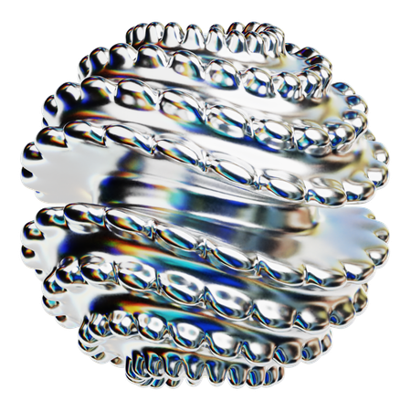 Chrome Abstract Shapes  3D Icon