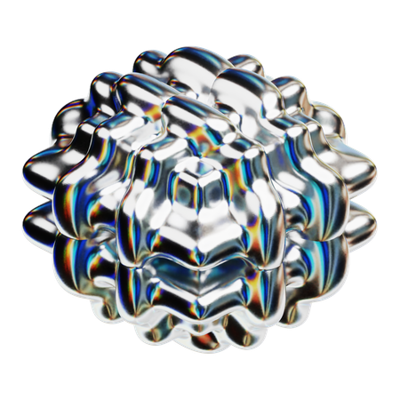Chrome Abstract Shapes  3D Icon