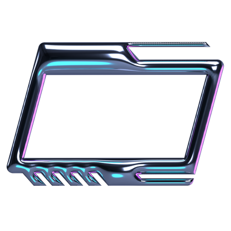 Chrome Frame With Slanted Edges  3D Icon