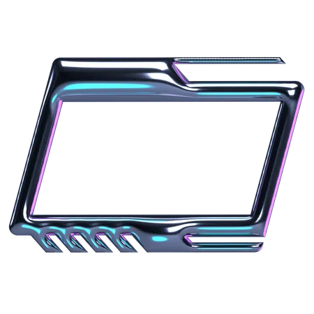 Chrome Frame With Slanted Edges  3D Icon