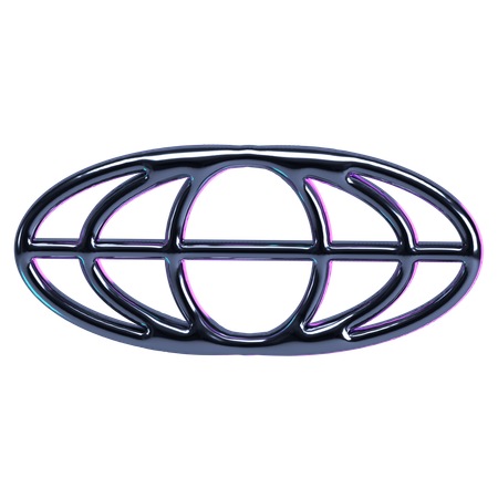 Chrome Globe Design Element  3D Icon