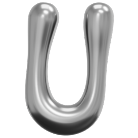 Chrome liquide u  3D Icon