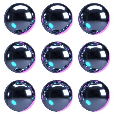 Chrome Orb Cluster  3D Icon