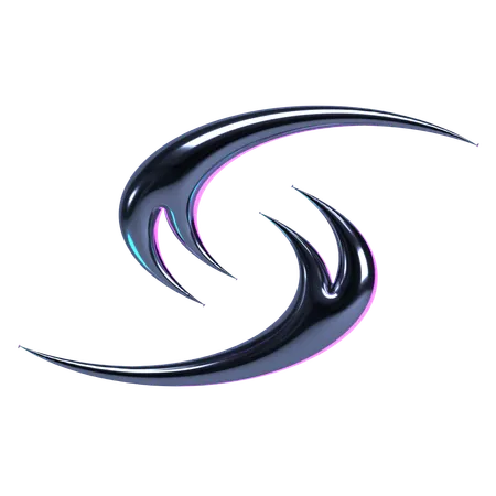 Chrome Swirl Comet  3D Icon