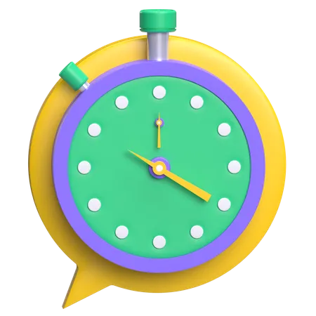 Chronomètre et bulle de discussion  3D Icon