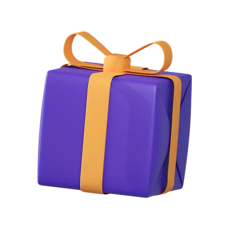 3 D Rendering Of Purple Gift Box Present Icon Isolated Halloween Theme 3D Illustration