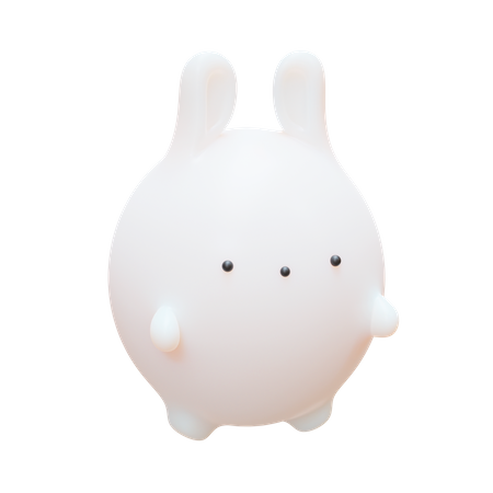 Chubby Rabbit  3D Icon