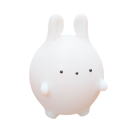Chubby Rabbit  3D Icon