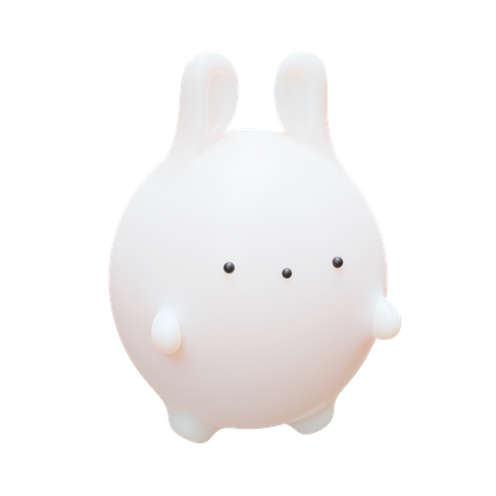 Chubby Rabbit 3D Icon