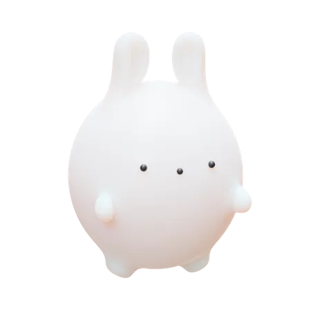 Chubby Rabbit 3D Icon