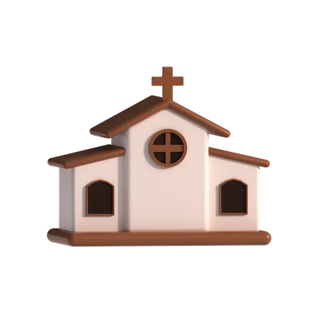 Church 3 D Illustration Good For Christmas Design 3D Icon
