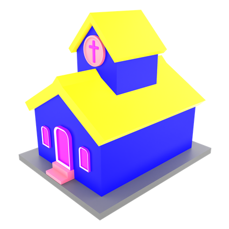 Church building  3D Icon