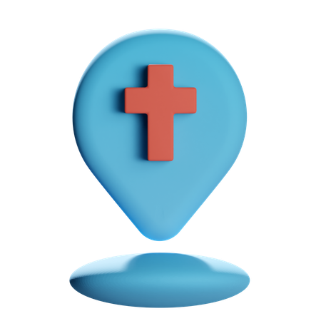 Church Location Pin  3D Icon