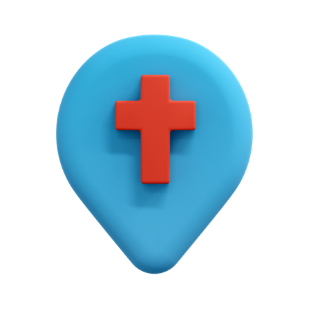教会の場所のピン  3D Icon