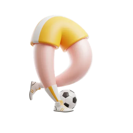 Chute de futebol  3D Icon