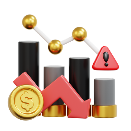 Chute de la bourse  3D Icon