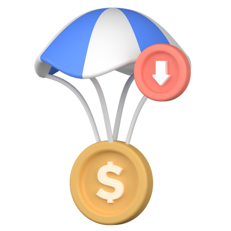 Chute de la valeur en dollars  3D Icon