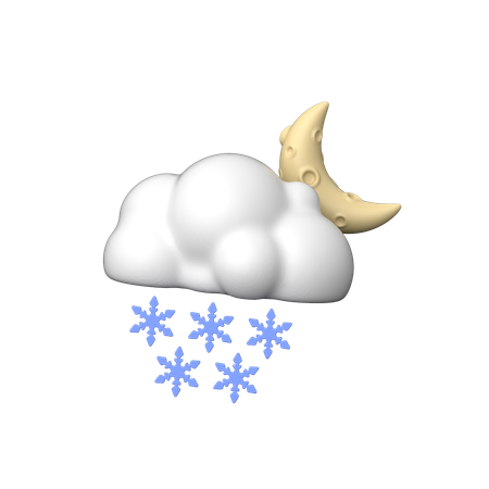 Nuit de chute de neige  3D Icon