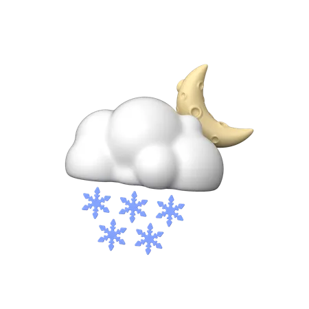 Nuit de chute de neige  3D Icon