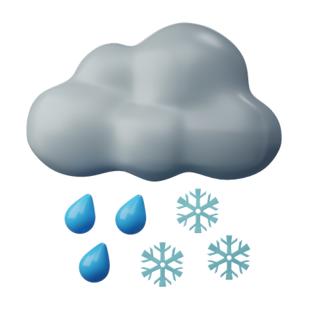 Chutes de neige et pluie  3D Icon