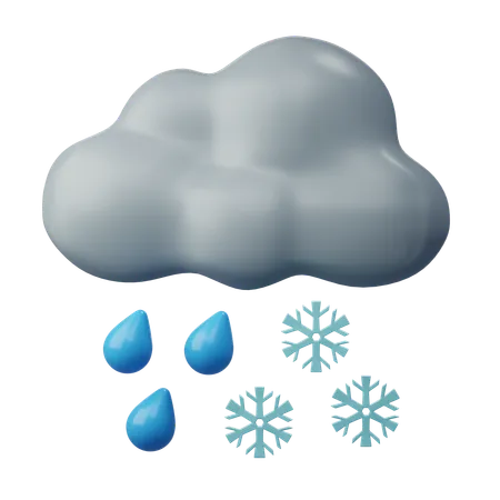 Chutes de neige et pluie  3D Icon