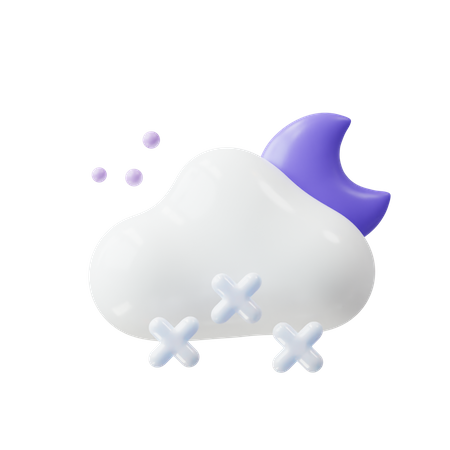 Chutes de neige la nuit  3D Icon