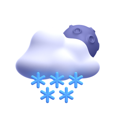 Chutes de neige la nuit  3D Icon