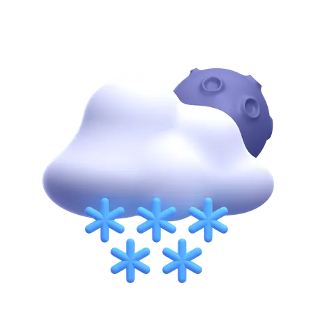 Chutes de neige la nuit  3D Icon