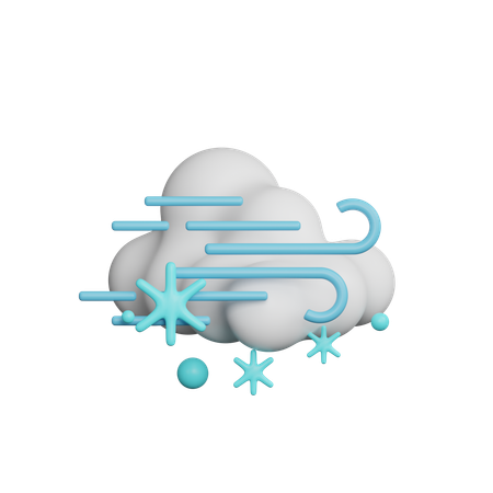 La neige tombe nuageux venteux  3D Icon