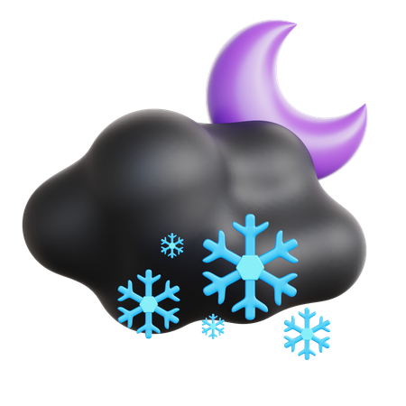 Nuit de chute de neige  3D Icon