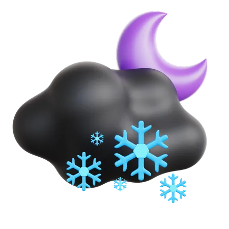 Nuit de chute de neige  3D Icon