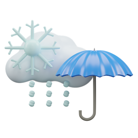 Parapluie de chute de neige  3D Icon